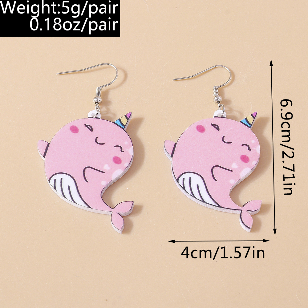 1 Pair Cute Dinosaur Printing Zinc Alloy Drop Earrings display picture 2