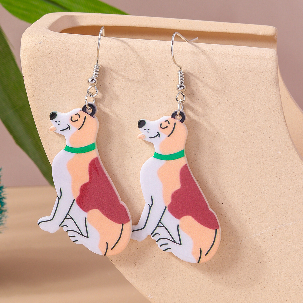 1 Pair Simple Style Dog Printing Zinc Alloy Drop Earrings display picture 8
