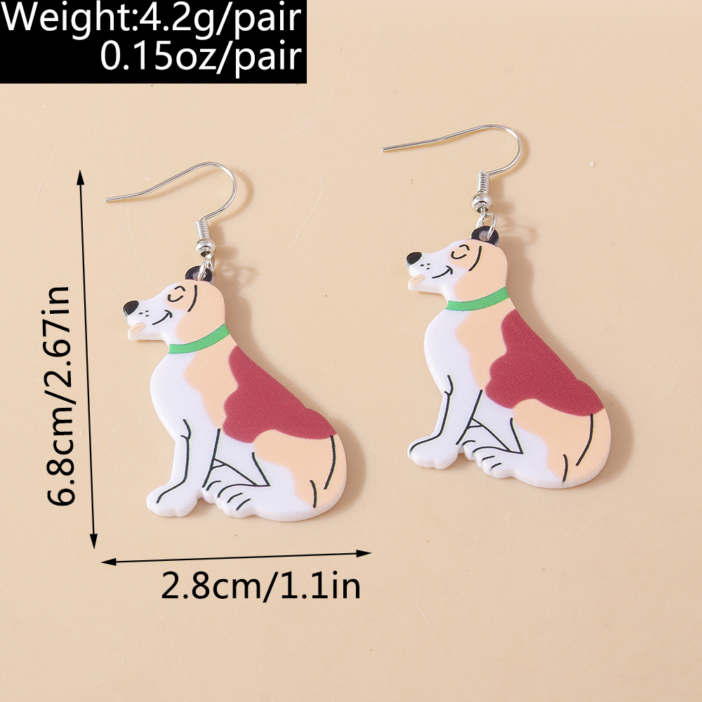 1 Pair Simple Style Dog Printing Zinc Alloy Drop Earrings display picture 7