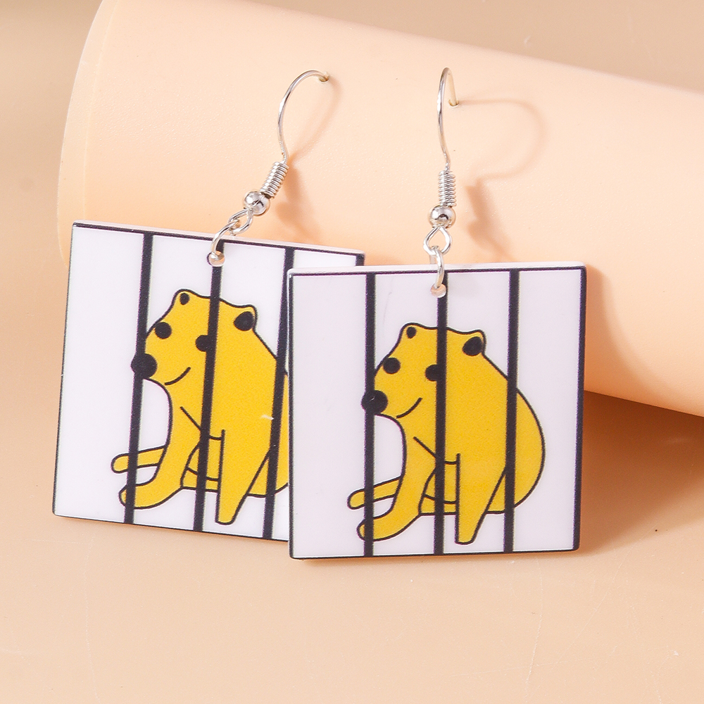 1 Pair Simple Style Dog Printing Zinc Alloy Drop Earrings display picture 10