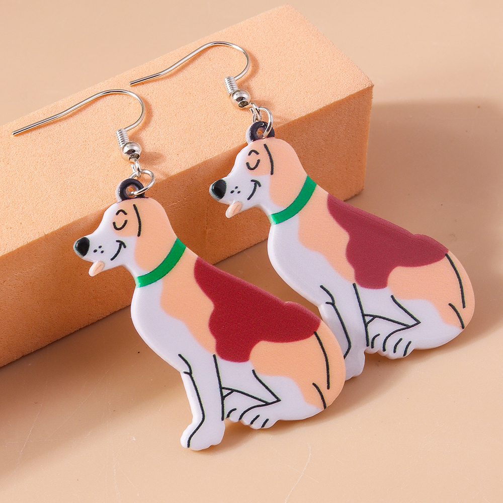 1 Pair Simple Style Dog Printing Zinc Alloy Drop Earrings display picture 6