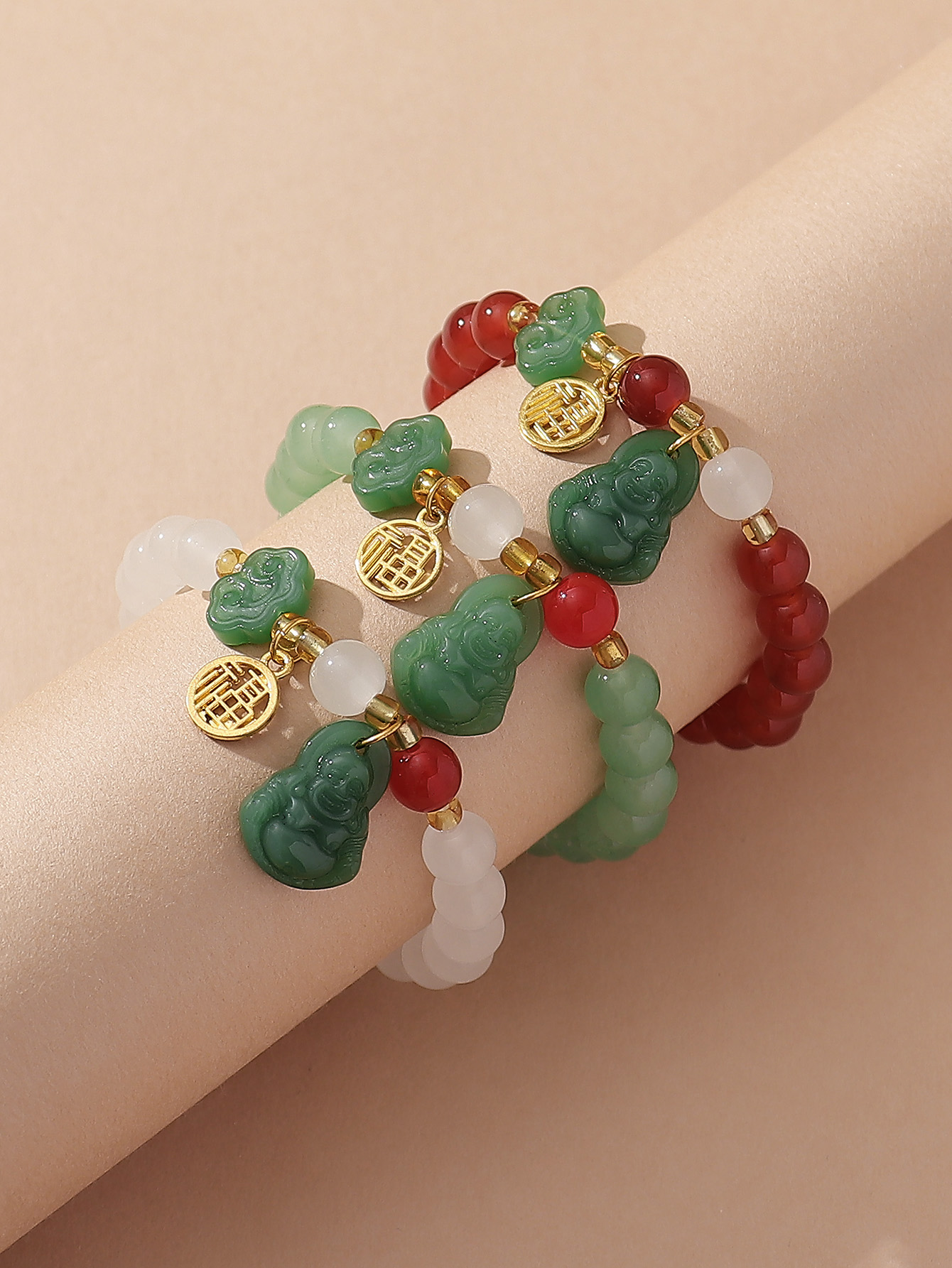 Classical Buddha Glass Wholesale Bracelets display picture 1