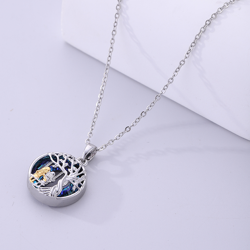 Artistic Cartoon Character Tree Stainless Steel Copper Silver Plated Zircon Pendant Necklace In Bulk display picture 4