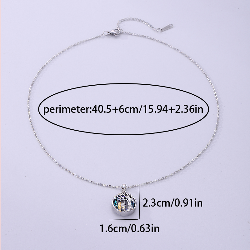 Artistic Cartoon Character Tree Stainless Steel Copper Silver Plated Zircon Pendant Necklace In Bulk display picture 6
