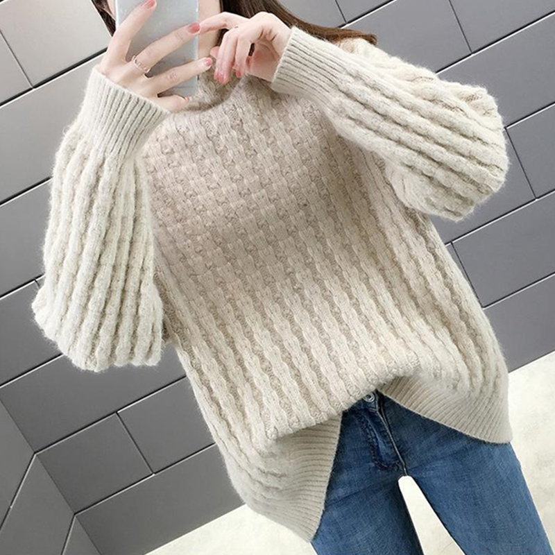 Women's Sweater Long Sleeve Sweaters & Cardigans Knitted Casual Solid Color display picture 4