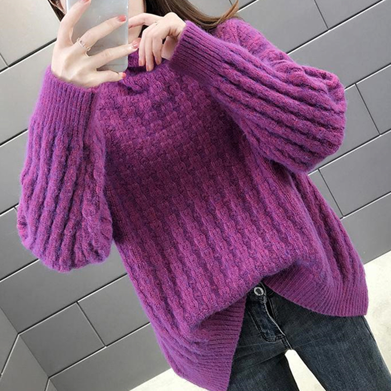 Women's Sweater Long Sleeve Sweaters & Cardigans Knitted Casual Solid Color display picture 3