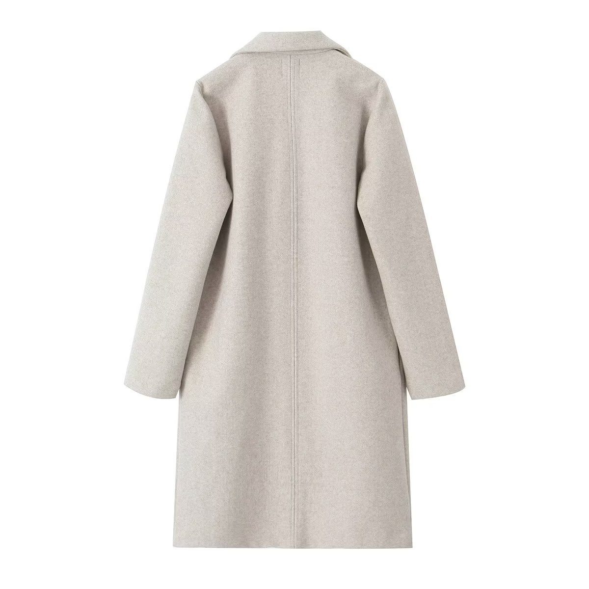 Women's Casual Solid Color Placket Coat Woolen Coat display picture 4