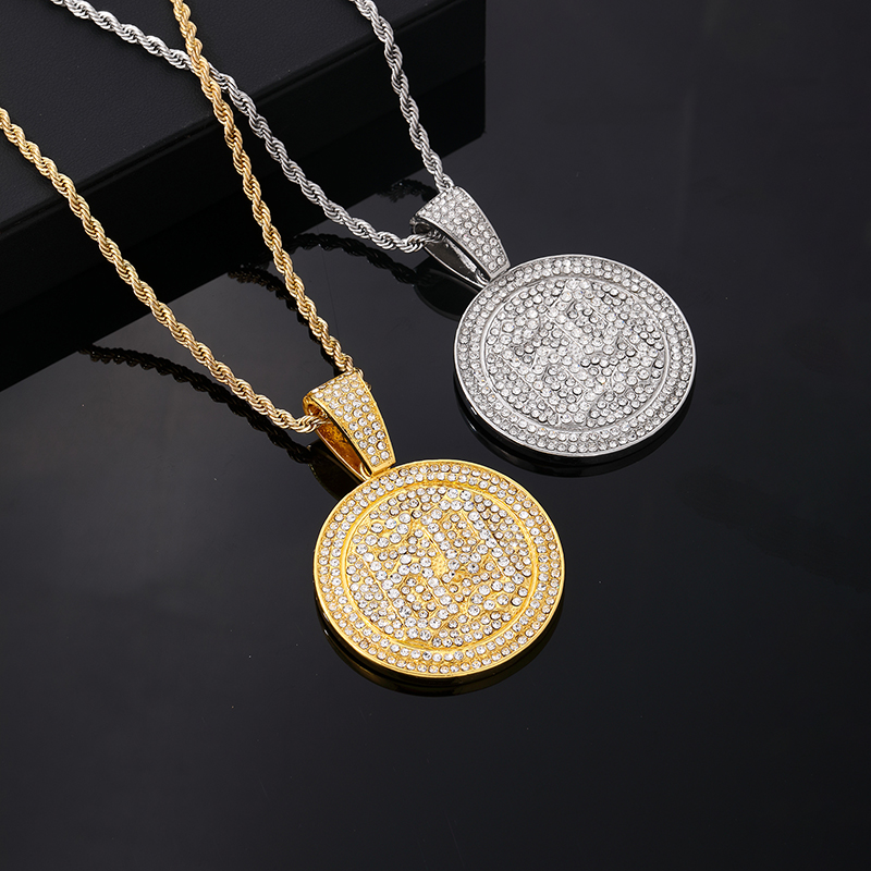 Hip-hop Vintage Style Simple Style Number Stainless Steel Alloy Plating Inlay Zircon Gold Plated Silver Plated Men's Pendant Necklace display picture 1