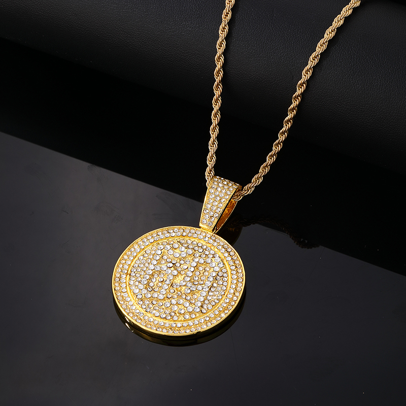 Hip-hop Vintage Style Simple Style Number Stainless Steel Alloy Plating Inlay Zircon Gold Plated Silver Plated Men's Pendant Necklace display picture 6