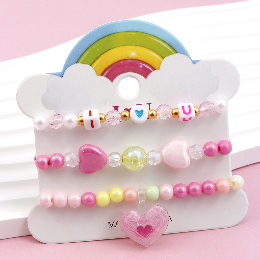 Princess Cute Pastoral Ice Cream Animal Heart Shape Arylic Plastic Beaded Acrylic Girl's Bracelets display picture 19