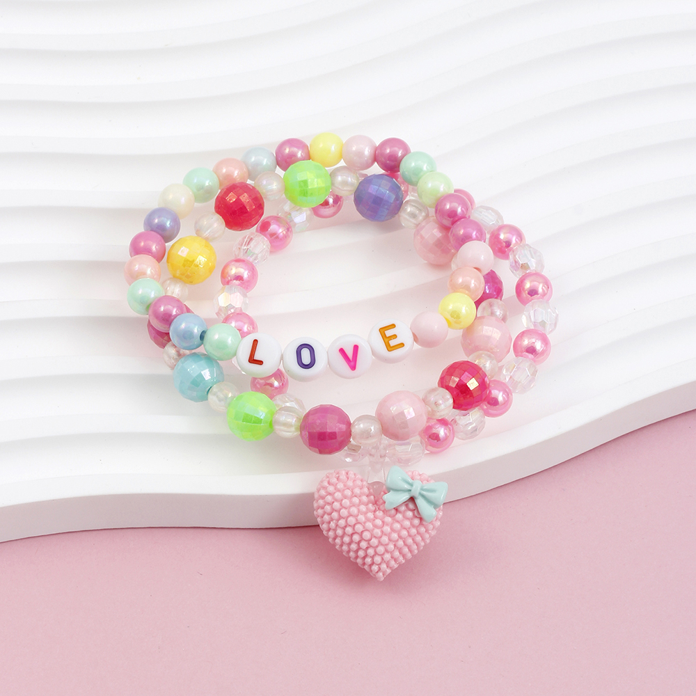 Princess Cute Pastoral Ice Cream Animal Heart Shape Arylic Plastic Beaded Acrylic Girl's Bracelets display picture 5