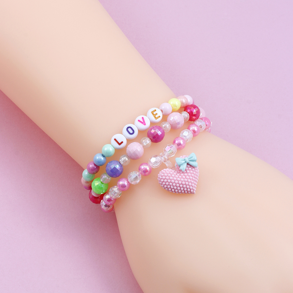 Princess Cute Pastoral Ice Cream Animal Heart Shape Arylic Plastic Beaded Acrylic Girl's Bracelets display picture 6