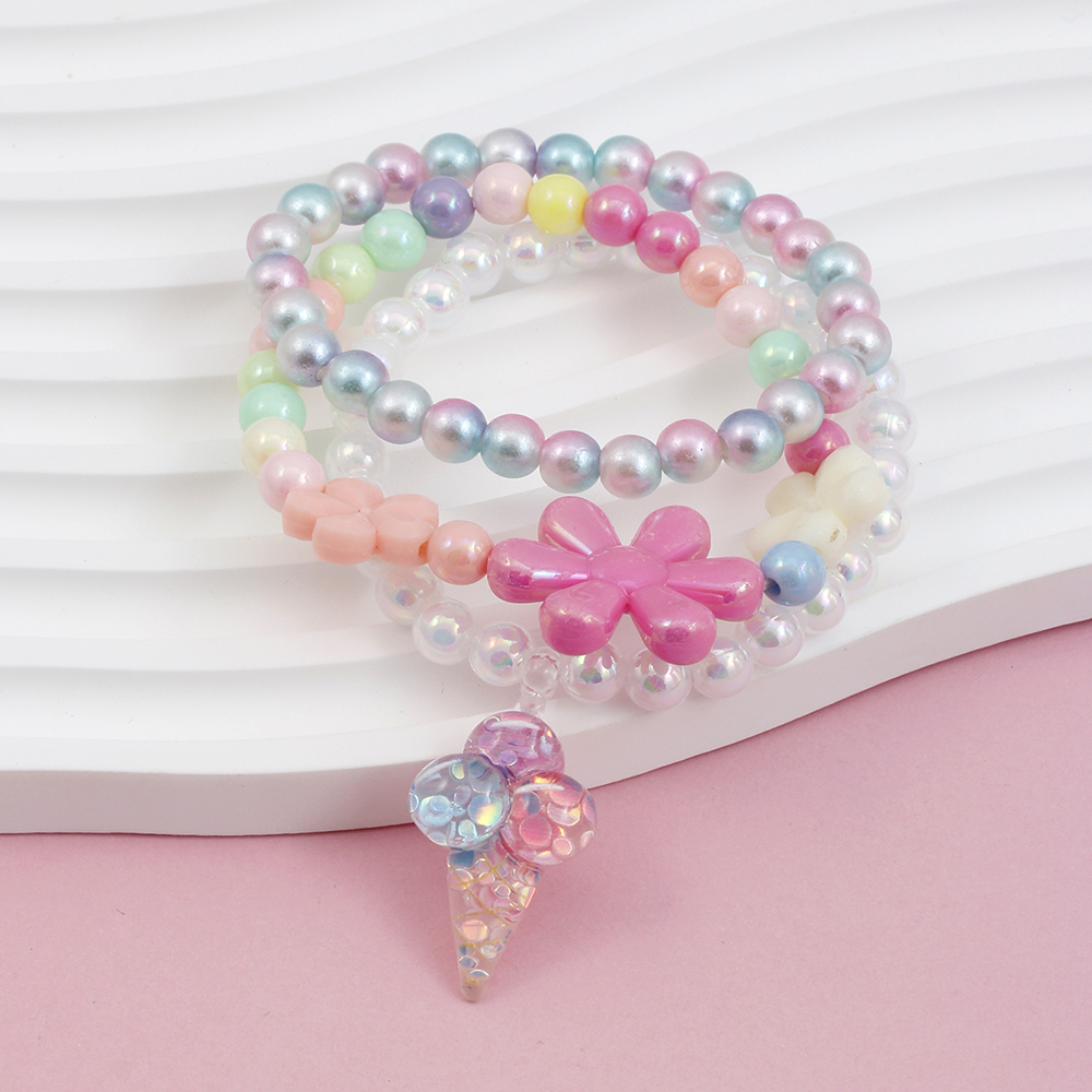 Princess Cute Pastoral Ice Cream Animal Heart Shape Arylic Plastic Beaded Acrylic Girl's Bracelets display picture 9