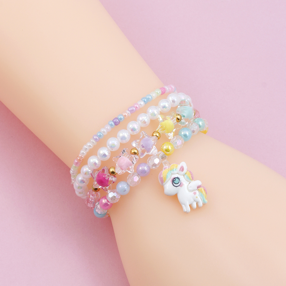 Princess Cute Pastoral Ice Cream Animal Heart Shape Arylic Plastic Beaded Acrylic Girl's Bracelets display picture 15