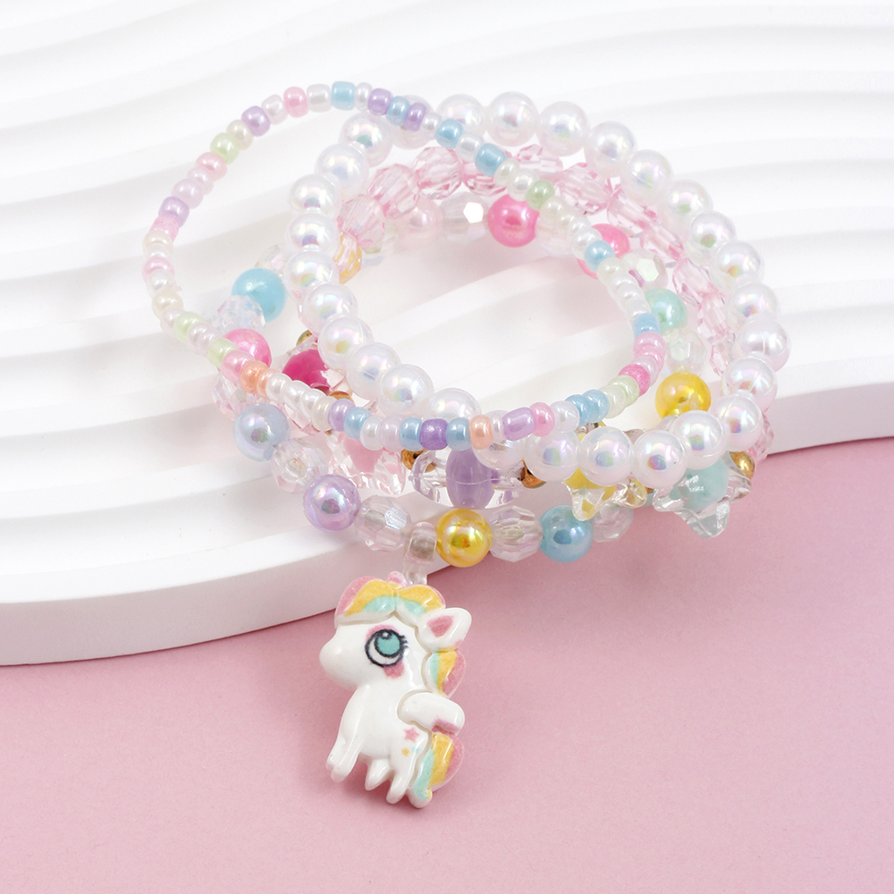 Princess Cute Pastoral Ice Cream Animal Heart Shape Arylic Plastic Beaded Acrylic Girl's Bracelets display picture 18