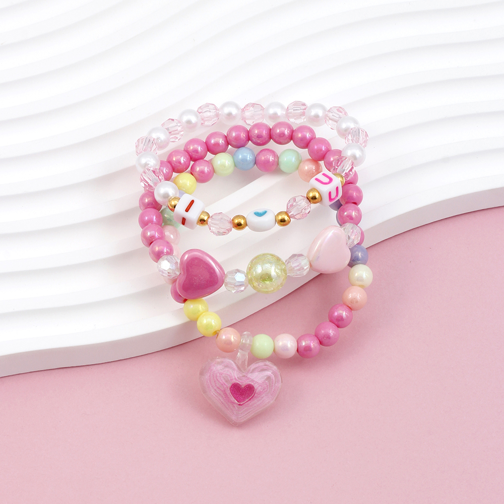 Princess Cute Pastoral Ice Cream Animal Heart Shape Arylic Plastic Beaded Acrylic Girl's Bracelets display picture 20