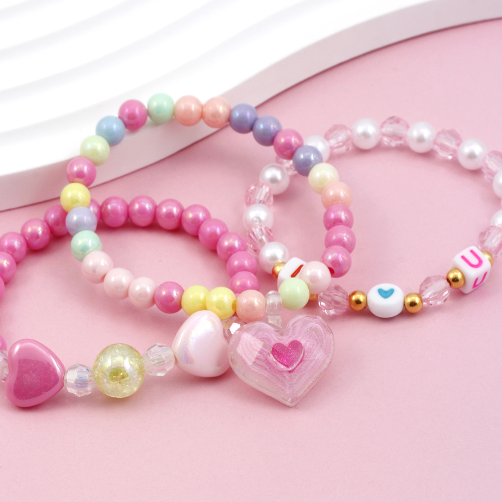 Princess Cute Pastoral Ice Cream Animal Heart Shape Arylic Plastic Beaded Acrylic Girl's Bracelets display picture 21