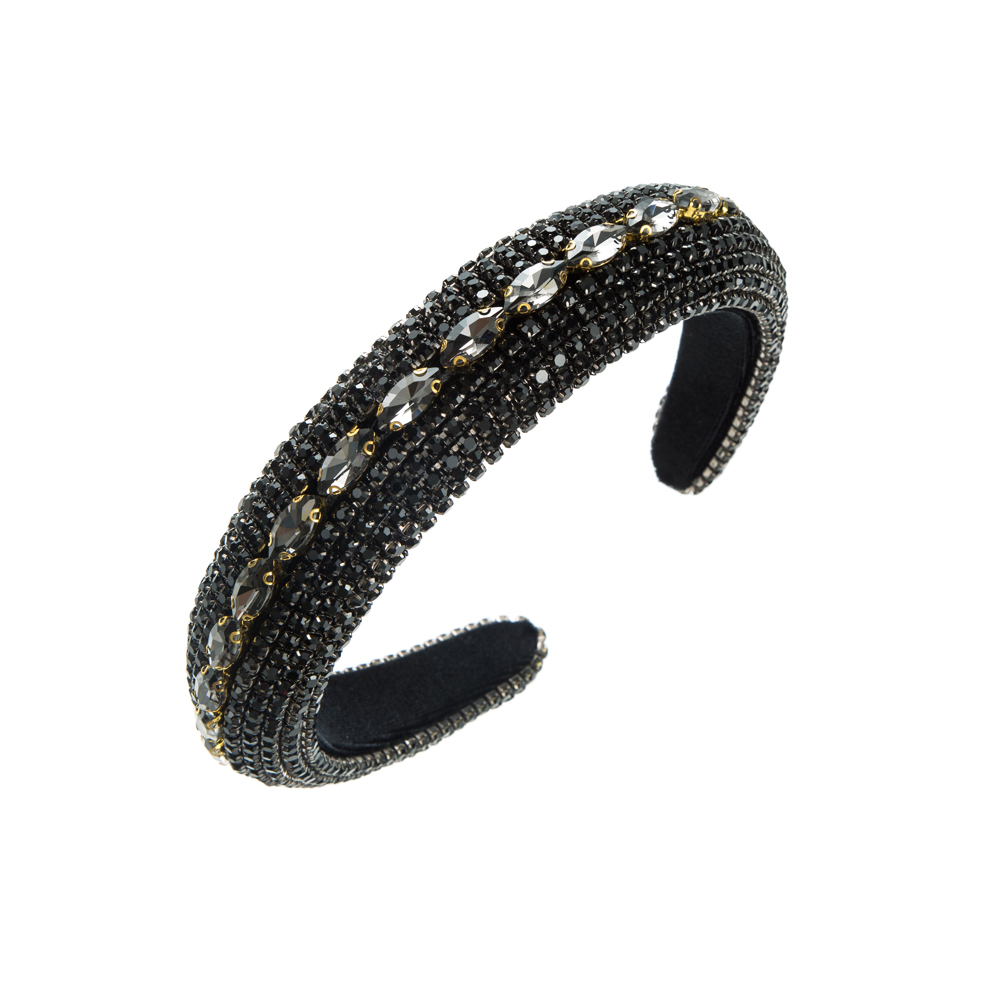 Elegant Solid Color Cloth Inlay Rhinestones Hair Band display picture 6
