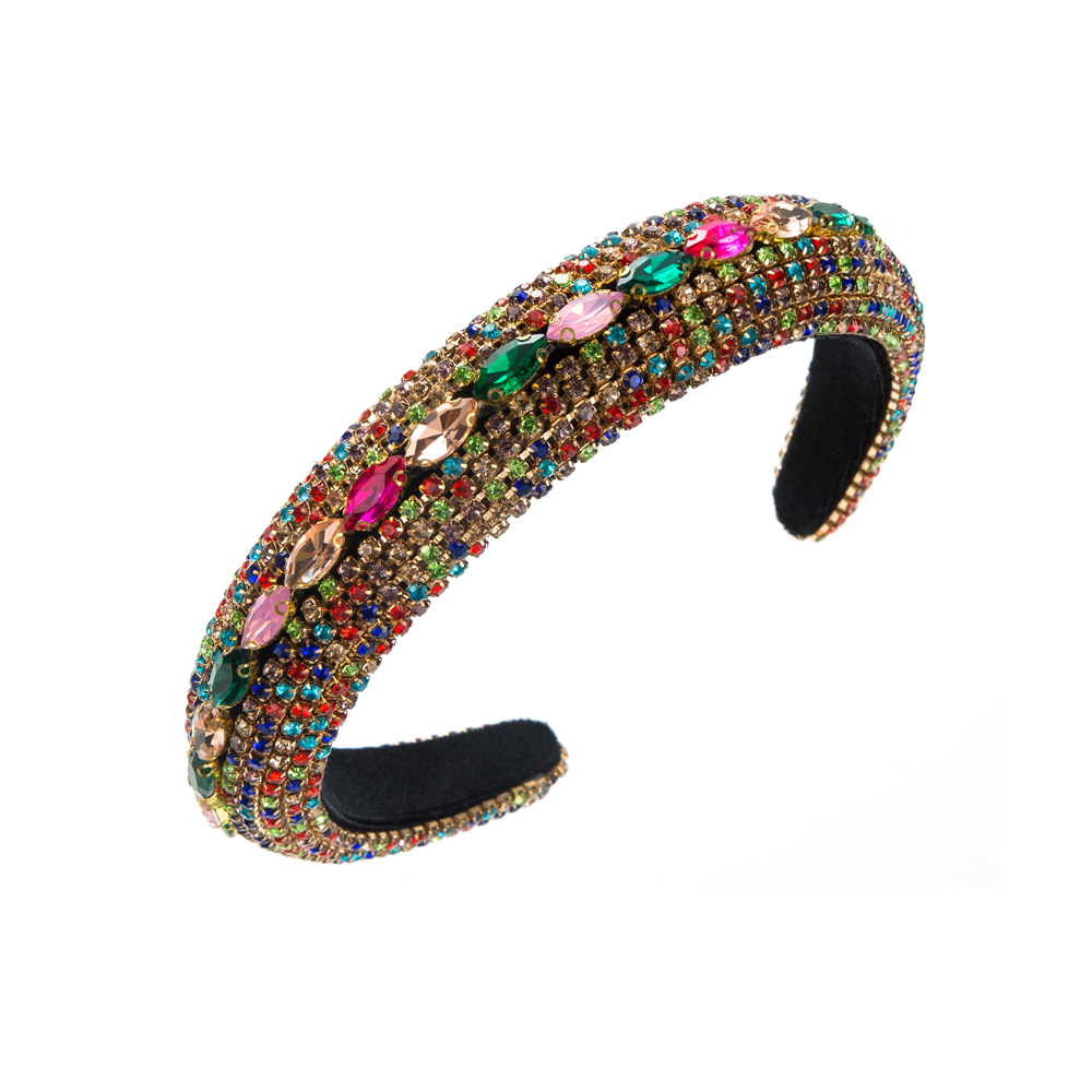 Elegant Solid Color Cloth Inlay Rhinestones Hair Band display picture 7