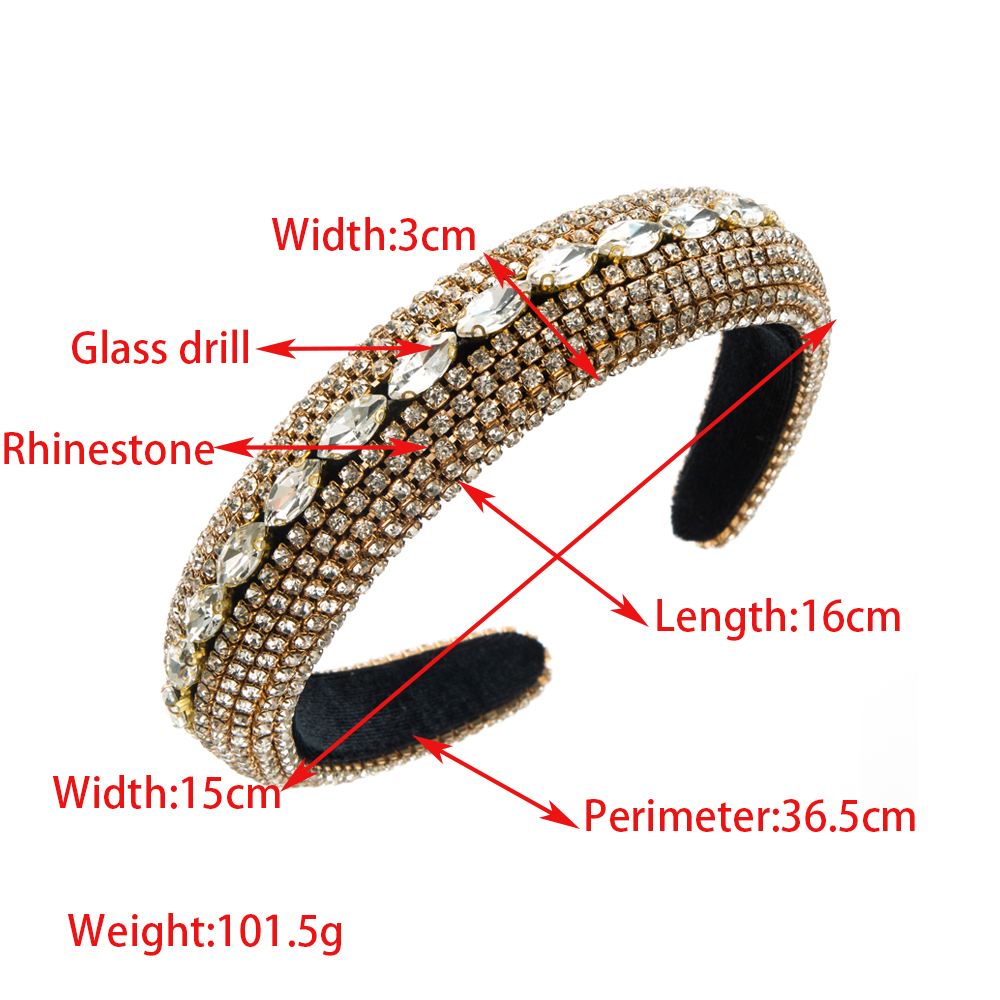 Elegant Solid Color Cloth Inlay Rhinestones Hair Band display picture 1