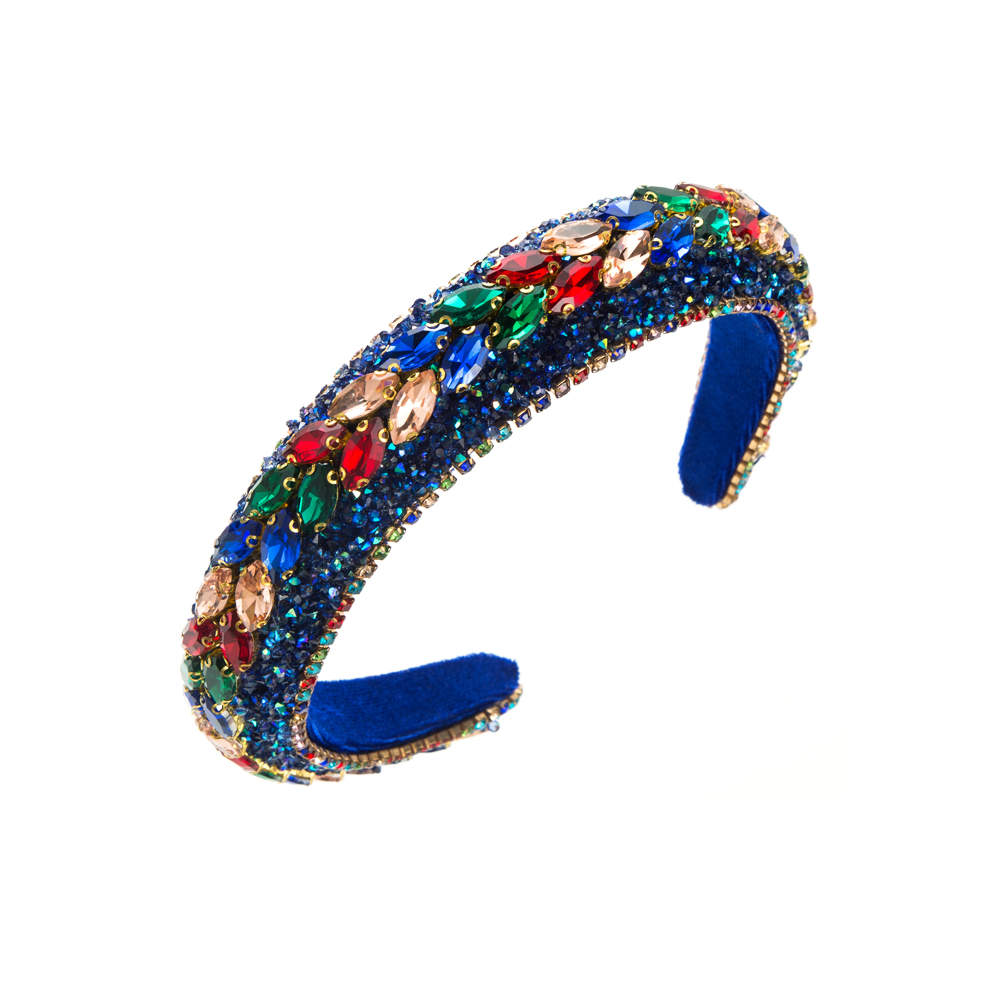 Elegant Solid Color Cloth Inlay Rhinestones Hair Band display picture 5