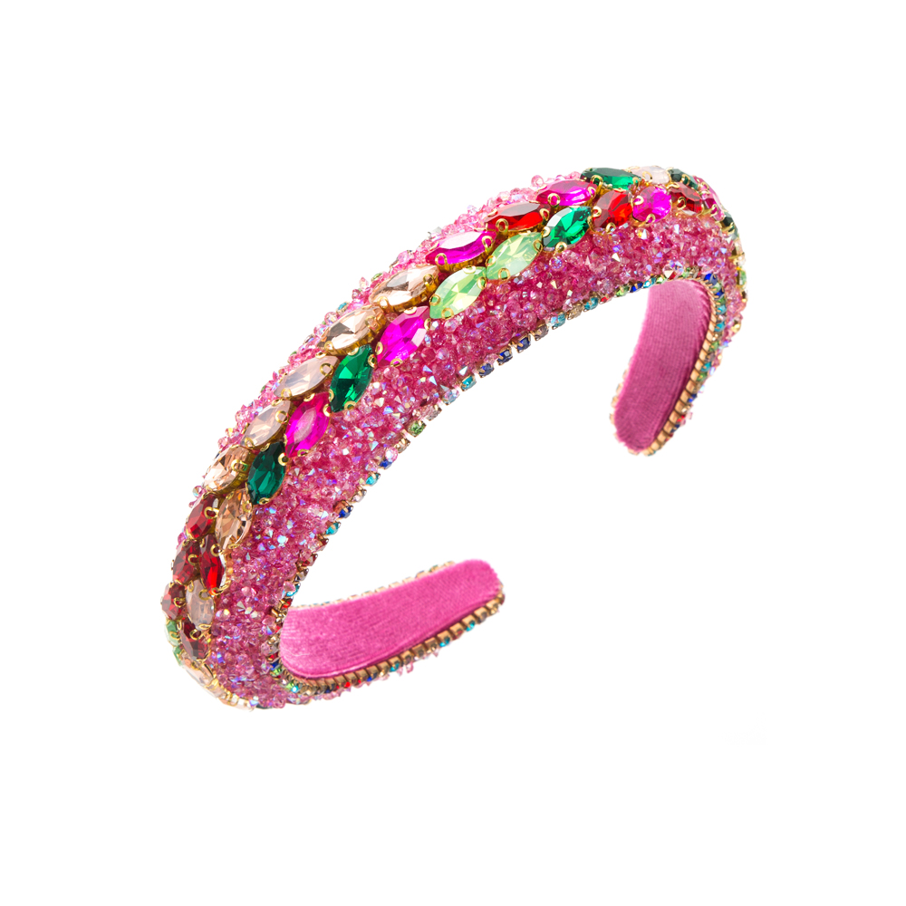 Elegant Solid Color Cloth Inlay Rhinestones Hair Band display picture 8
