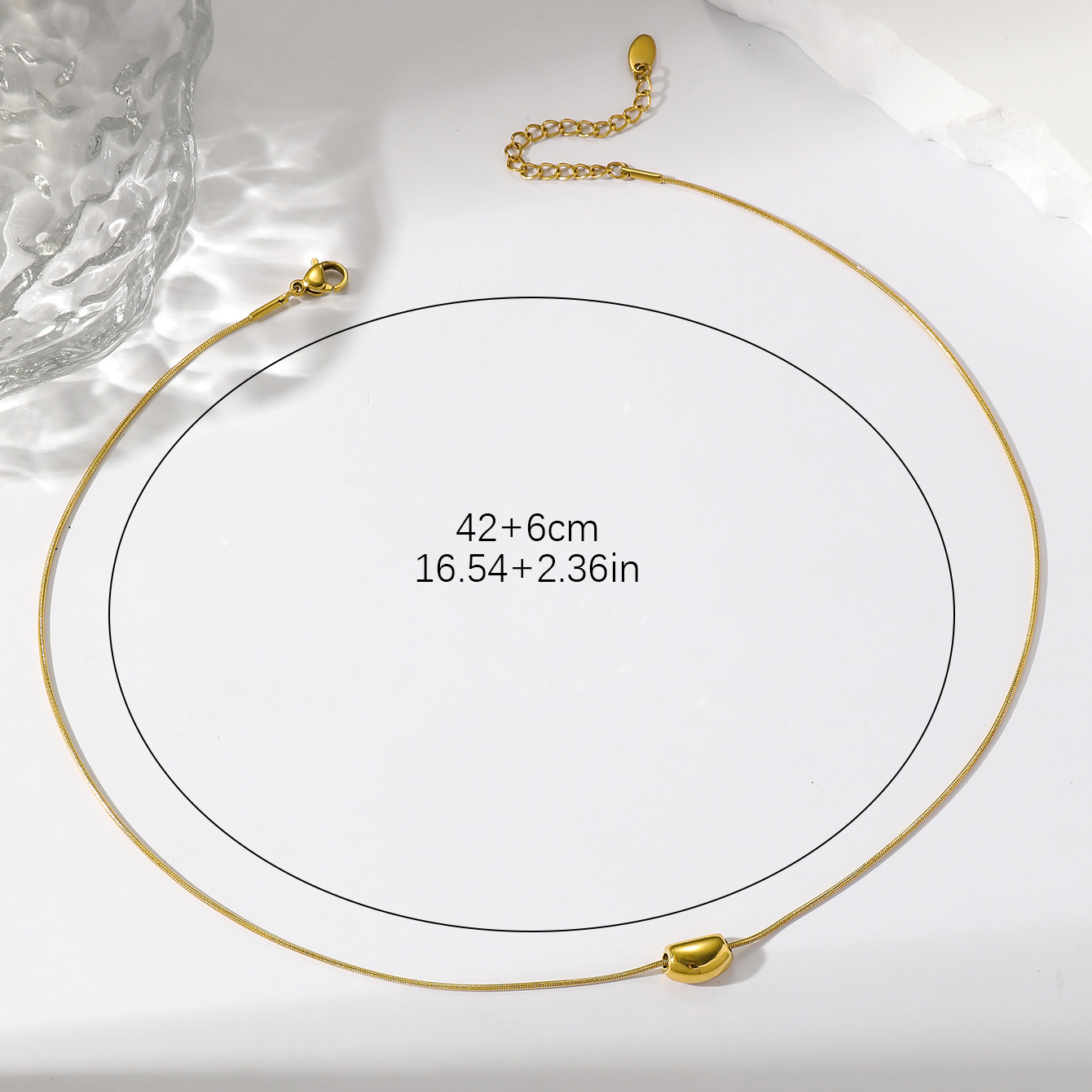 Einfacher Stil Einfarbig Rostfreier Stahl Überzug 18 Karat Vergoldet Halskette display picture 3