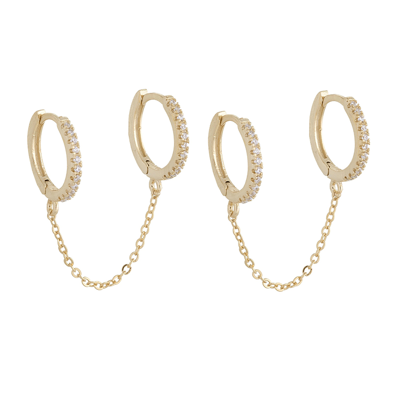 1 Pair Casual Vintage Style Solid Color Plating Inlay Copper Zircon Gold Plated Hoop Earrings display picture 3