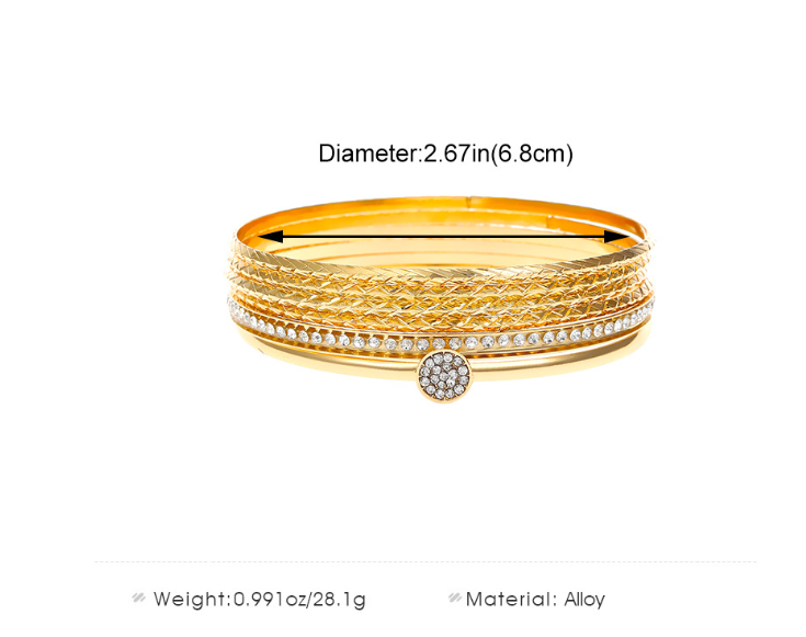 Simple Style Argyle Alloy Zircon 14k Gold Plated Women's Bangle display picture 1