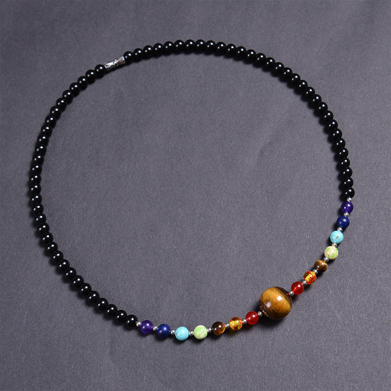 Klassischer Stil Runden Malachit Tigerauge Obsidian Perlen Halskette display picture 5