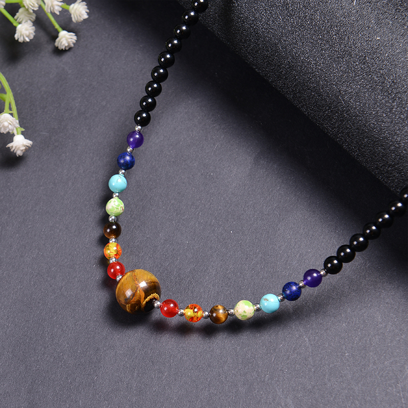 Klassischer Stil Runden Malachit Tigerauge Obsidian Perlen Halskette display picture 7