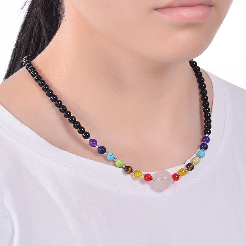 Klassischer Stil Runden Malachit Tigerauge Obsidian Perlen Halskette display picture 9