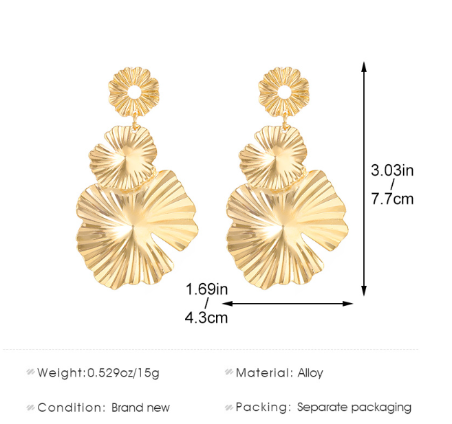 1 Pair Simple Style Flower Plating Alloy 14k Gold Plated Silver Plated Drop Earrings display picture 1