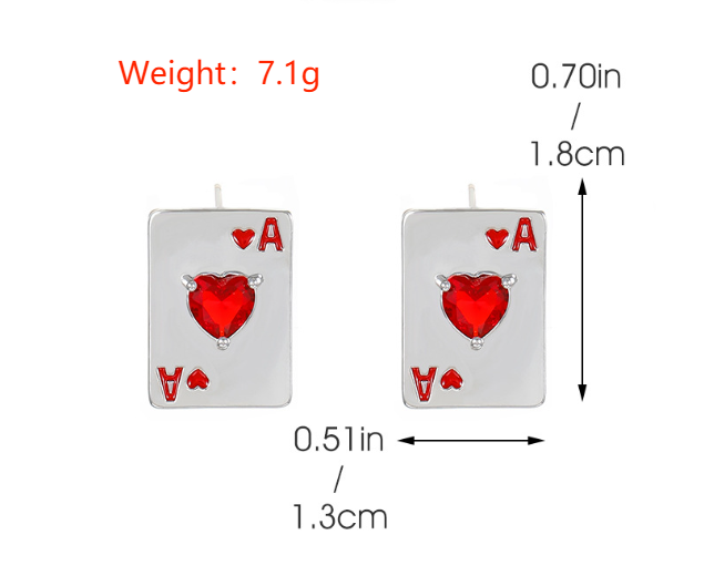 1 Pair Cool Style Heart Shape Plating Inlay Copper Rhinestones Ear Studs display picture 1