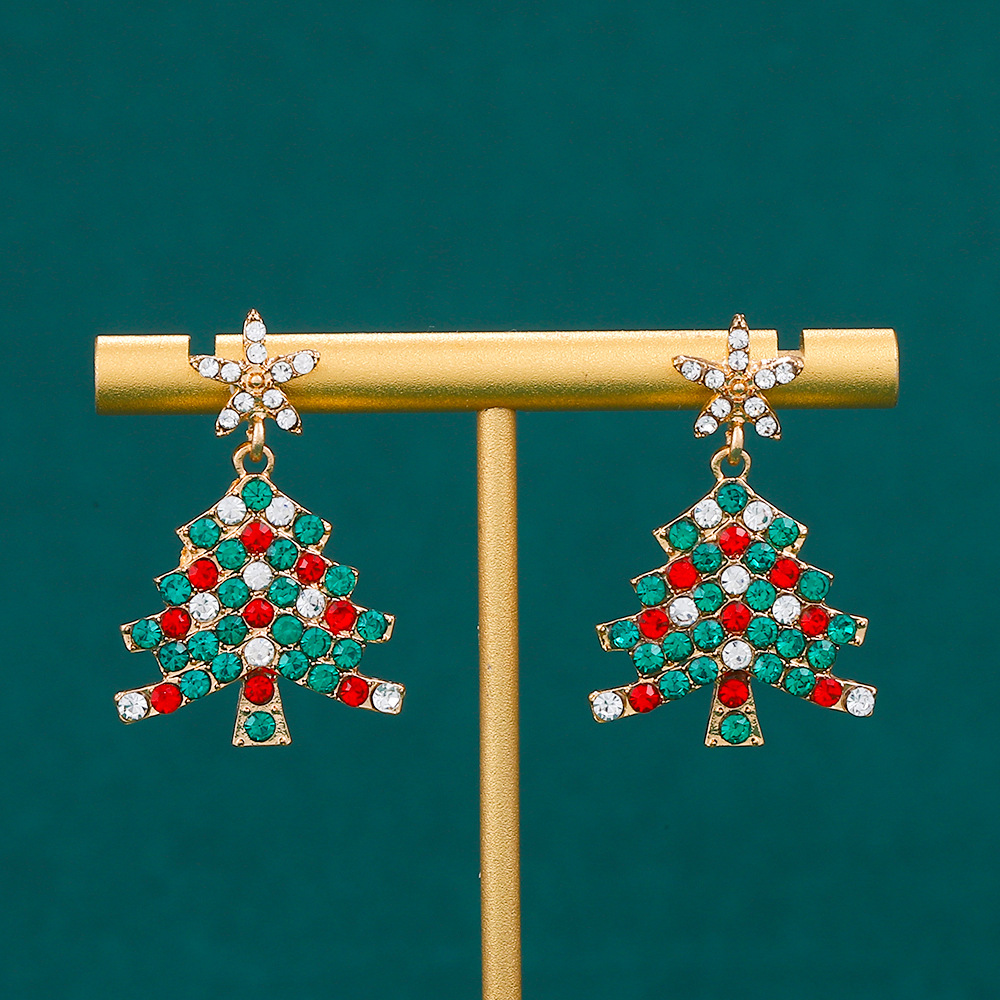 1 Pair Cute Christmas Tree Alloy Ear Studs display picture 4