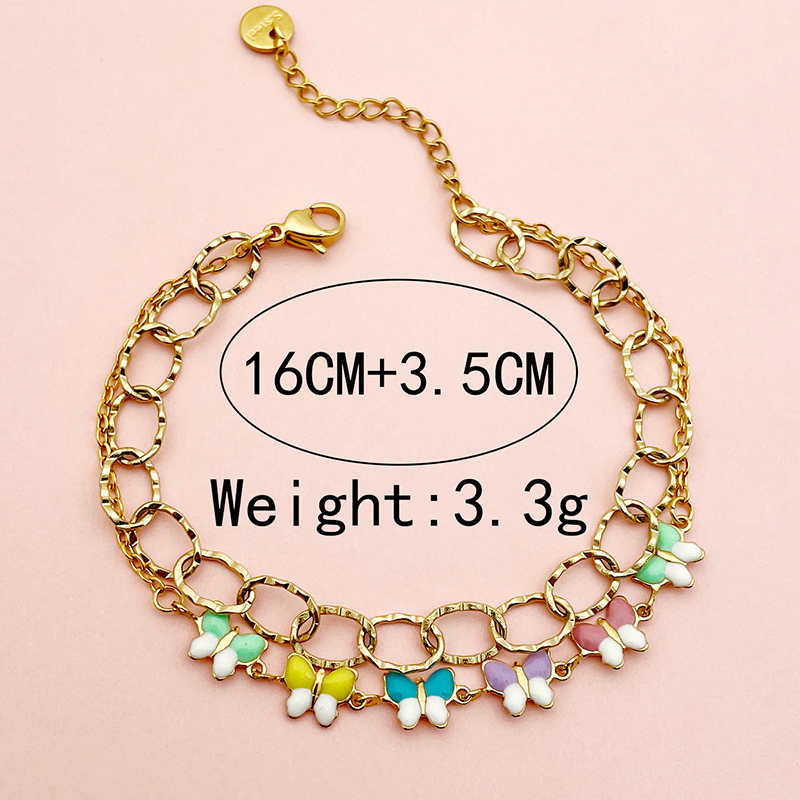 Casual Elegant Sweet Butterfly 304 Stainless Steel Gold Plated Bracelets In Bulk display picture 3