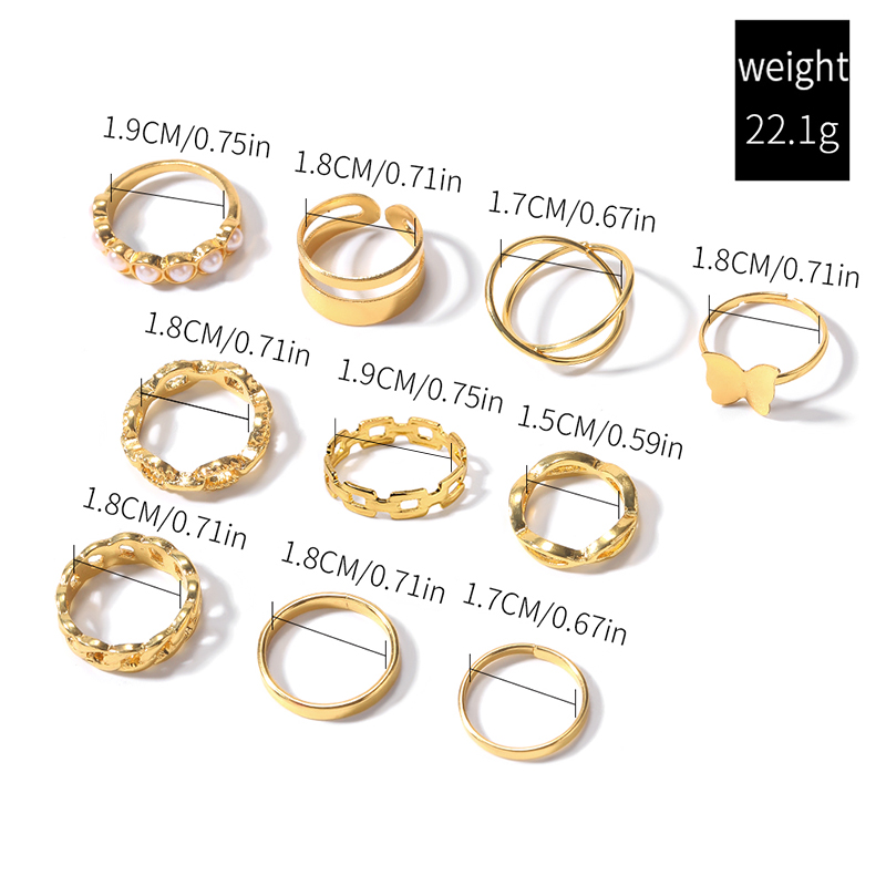 Ig Style Simple Style Round Butterfly Pearl Alloy Wholesale Rings display picture 4