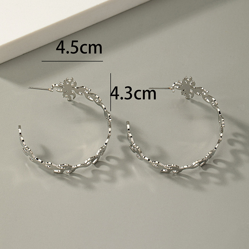 1 Pair Simple Style Streetwear Cool Style Round Plating Hollow Out Alloy Silver Plated Earrings display picture 1