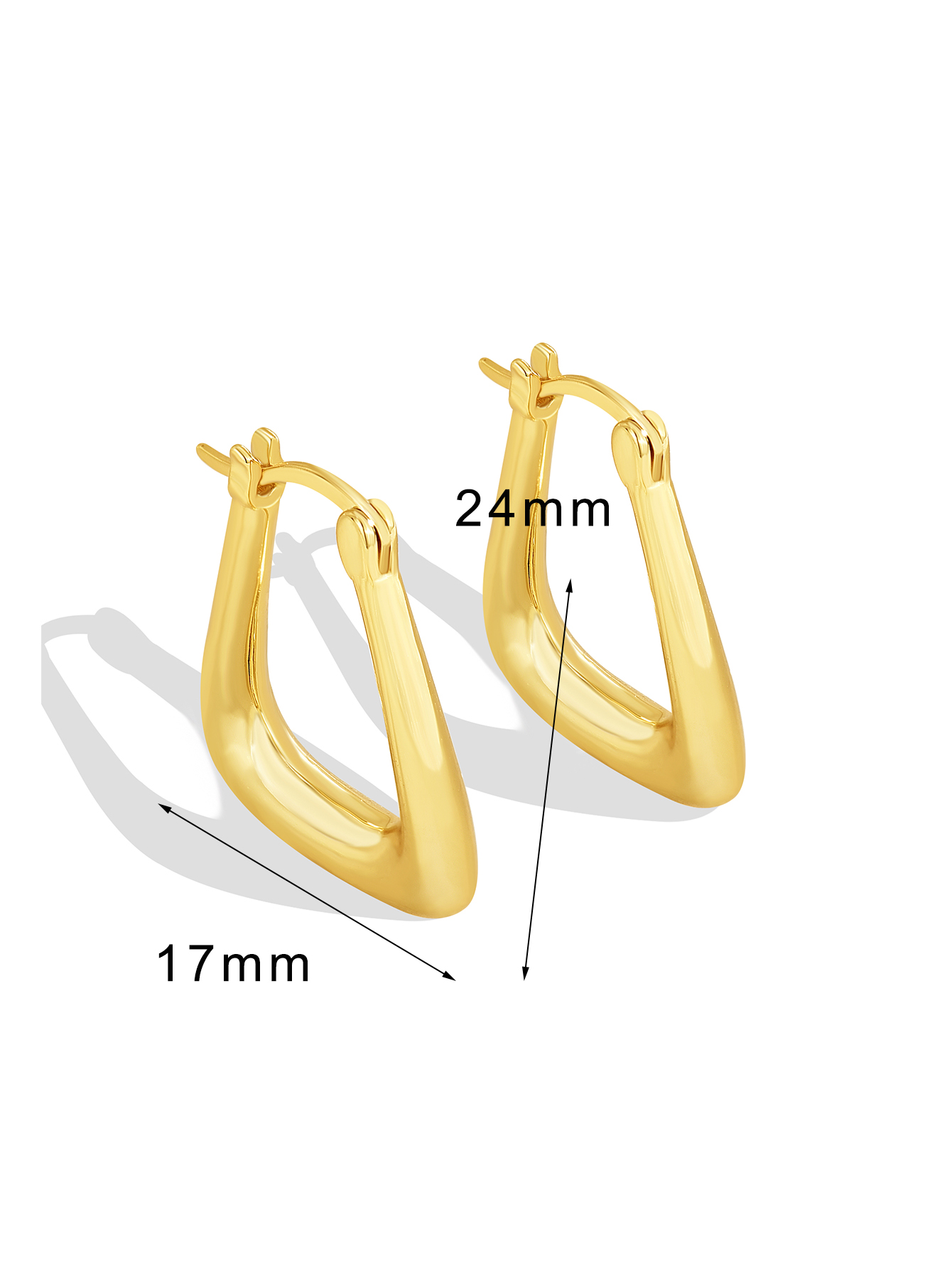 1 Pair Vacation Streetwear Commute Solid Color Plating Copper 18k Gold Plated Hoop Earrings display picture 9