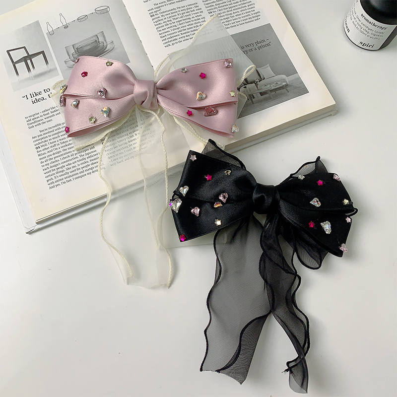 Sweet Shiny Bow Knot Alloy Cloth Inlay Artificial Rhinestones Hair Clip display picture 6