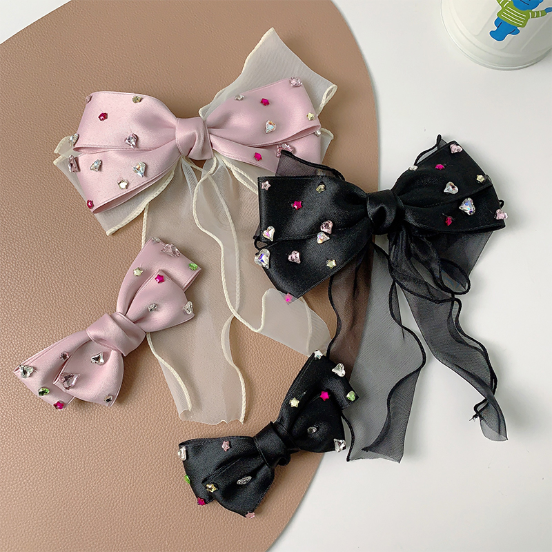 Sweet Shiny Bow Knot Alloy Cloth Inlay Artificial Rhinestones Hair Clip display picture 7