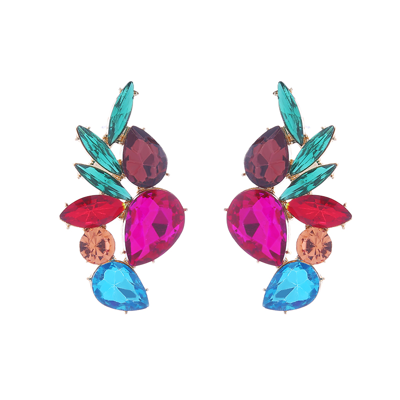 Wholesale Jewelry Elegant Geometric Water Droplets Alloy Rhinestones Inlay Drop Earrings display picture 5