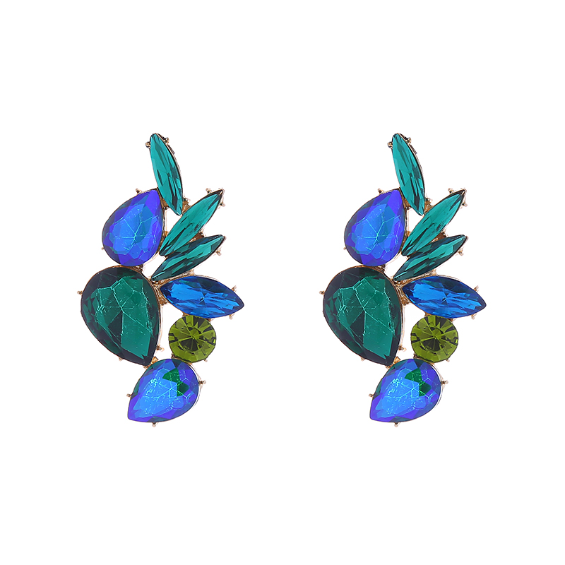 Wholesale Jewelry Elegant Geometric Water Droplets Alloy Rhinestones Inlay Drop Earrings display picture 7