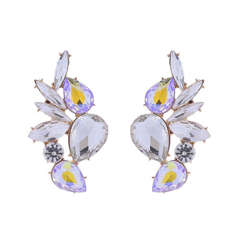 Wholesale Jewelry Elegant Geometric Water Droplets Alloy Rhinestones Inlay Drop Earrings display picture 6