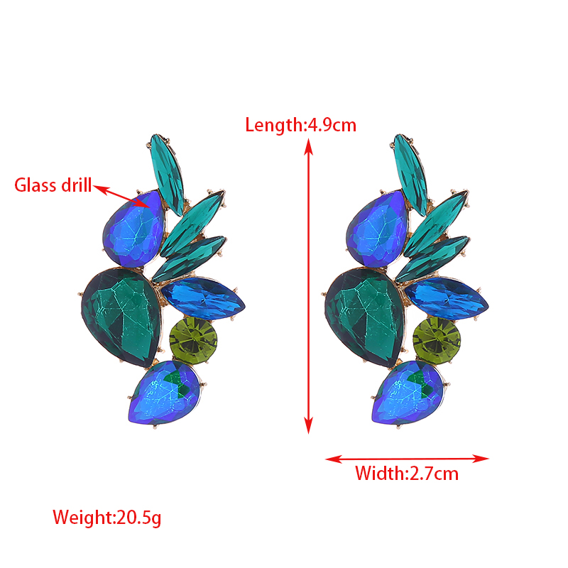 Wholesale Jewelry Elegant Geometric Water Droplets Alloy Rhinestones Inlay Drop Earrings display picture 1