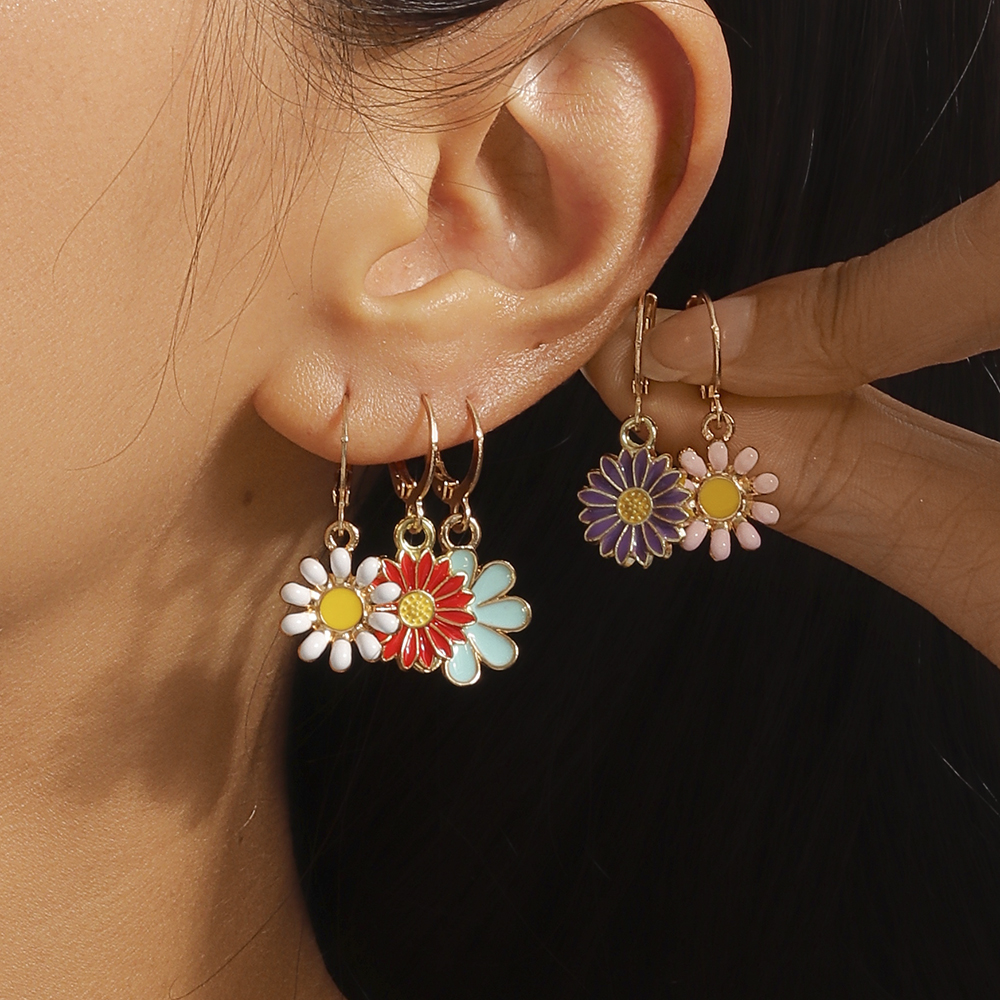 1 Set Sweet Flower Zinc Alloy Drop Earrings display picture 10