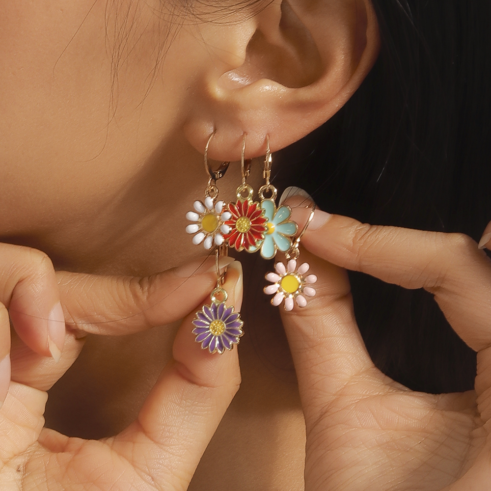 1 Set Sweet Flower Zinc Alloy Drop Earrings display picture 7