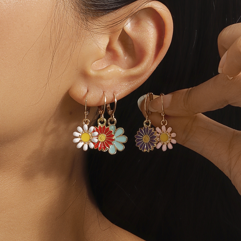 1 Set Sweet Flower Zinc Alloy Drop Earrings display picture 9