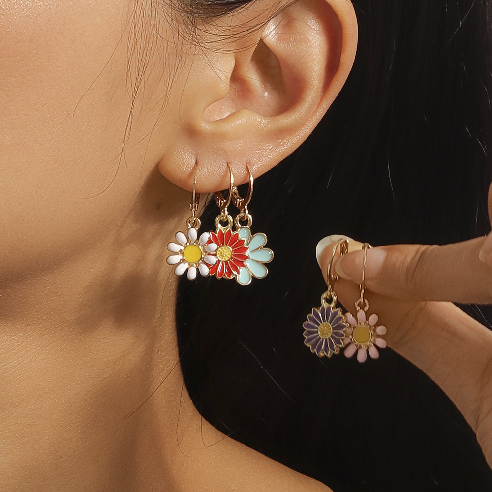 1 Set Sweet Flower Zinc Alloy Drop Earrings display picture 8