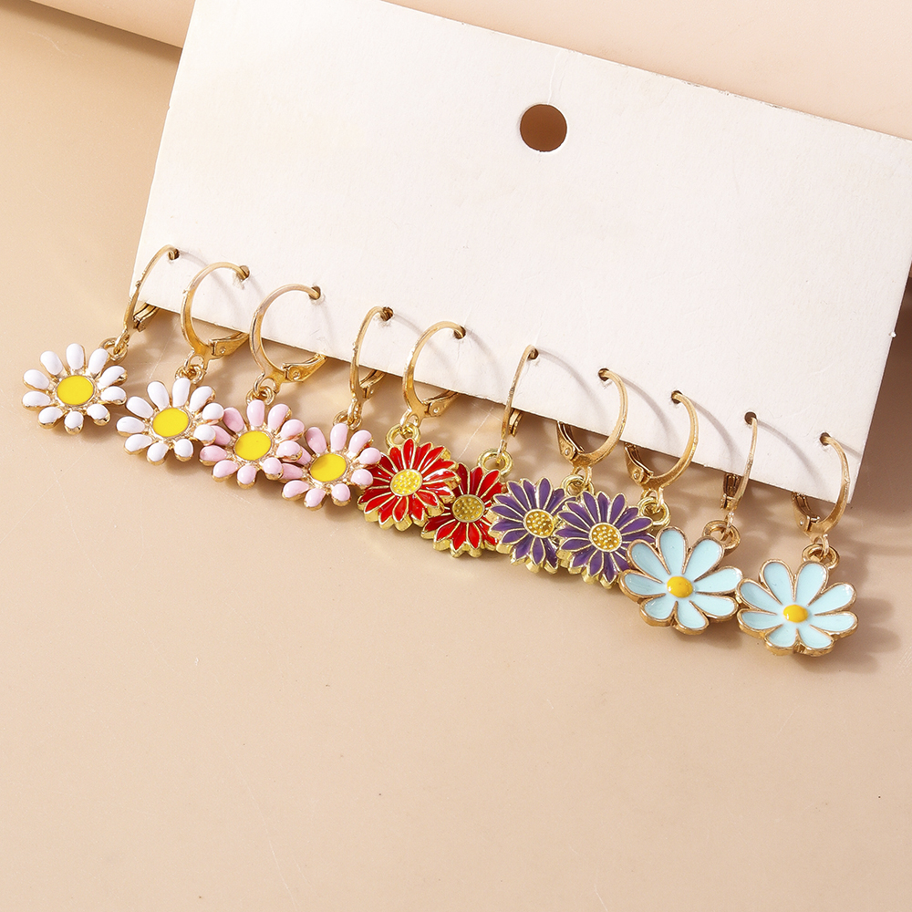 1 Set Sweet Flower Zinc Alloy Drop Earrings display picture 3